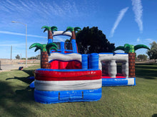 Load image into Gallery viewer, 80&#39; Oasis Wrap Around Dual Lane Obstacle course with Waterslide Wet/Dry