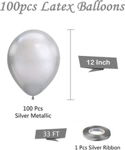 Load image into Gallery viewer, Silver Metallic Balloon Balloons