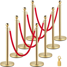 Load image into Gallery viewer, Gold Stanchion and Padded Ropes