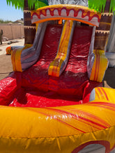 Load image into Gallery viewer, T-REX BOUNCE HOUSE DUAL LANE COMBO RENTAL WITH SLIDE WET or DRY