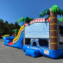 Load image into Gallery viewer, MEGA SHARK XL DUAL LANE COMBO RENTAL WITH SLIDE  WET or DRY