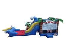 Load image into Gallery viewer, MEGA SHARK XL DUAL LANE COMBO RENTAL WITH SLIDE  WET or DRY