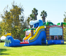 Load image into Gallery viewer, MEGA SHARK XL DUAL LANE COMBO RENTAL WITH SLIDE  WET or DRY
