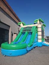 Load image into Gallery viewer, TROPICAL XL DUAL LANE BOUNCE HOUSE COMBO RENTAL WITH SLIDE.   WET or DRY