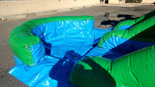 Load image into Gallery viewer, TROPICAL DUAL LANE BOUNCE HOUSE COMBO RENTAL WITH SLIDE.   WET or DRY