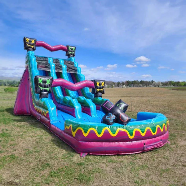 🌊 20’ Gamer Dual Lane Center Climb Water Slide Rental 🎉☀️