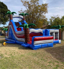 Load image into Gallery viewer, 80&#39; Oasis Wrap Around Dual Lane Obstacle course with Waterslide Wet/Dry