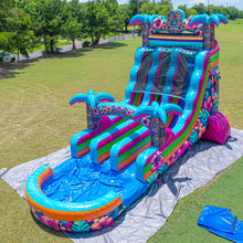 Load image into Gallery viewer, ‼️NEW‼️ 18FT Tiki Splash Dual Lane Center Climb Water Slide