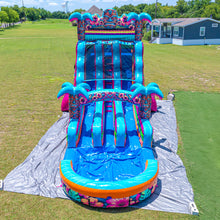 Load image into Gallery viewer, ‼️NEW‼️ 18FT Tiki Splash Dual Lane Center Climb Water Slide