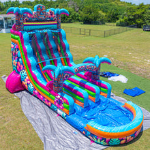 Load image into Gallery viewer, ‼️NEW‼️ 18FT Tiki Splash Dual Lane Center Climb Water Slide