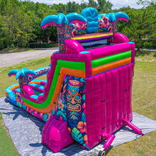 Load image into Gallery viewer, ‼️NEW‼️ 18FT Tiki Splash Dual Lane Center Climb Water Slide