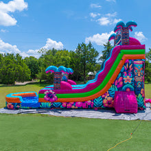 Load image into Gallery viewer, ‼️NEW‼️ 18FT Tiki Splash Dual Lane Center Climb Water Slide