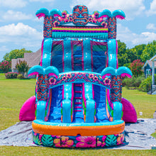 Load image into Gallery viewer, ‼️NEW‼️ 18FT Tiki Splash Dual Lane Center Climb Water Slide