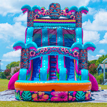 Load image into Gallery viewer, ‼️NEW‼️ 18FT Tiki Splash Dual Lane Center Climb Water Slide