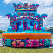 Load image into Gallery viewer, ‼️NEW‼️ 18FT Tiki Splash Dual Lane Center Climb Water Slide