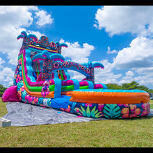 Load image into Gallery viewer, ‼️NEW‼️ 18FT Tiki Splash Dual Lane Center Climb Water Slide