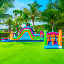 Load image into Gallery viewer, ‼️NEW‼️ 70&#39; Electric Tropics Modular Obstacle Course Wet/ Dry