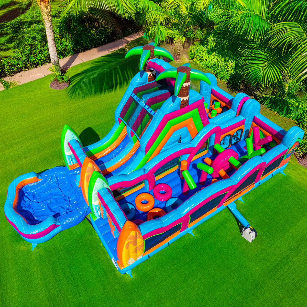 ‼️NEW‼️ 70' Electric Tropics Modular Obstacle Course Wet/ Dry with Wat ...