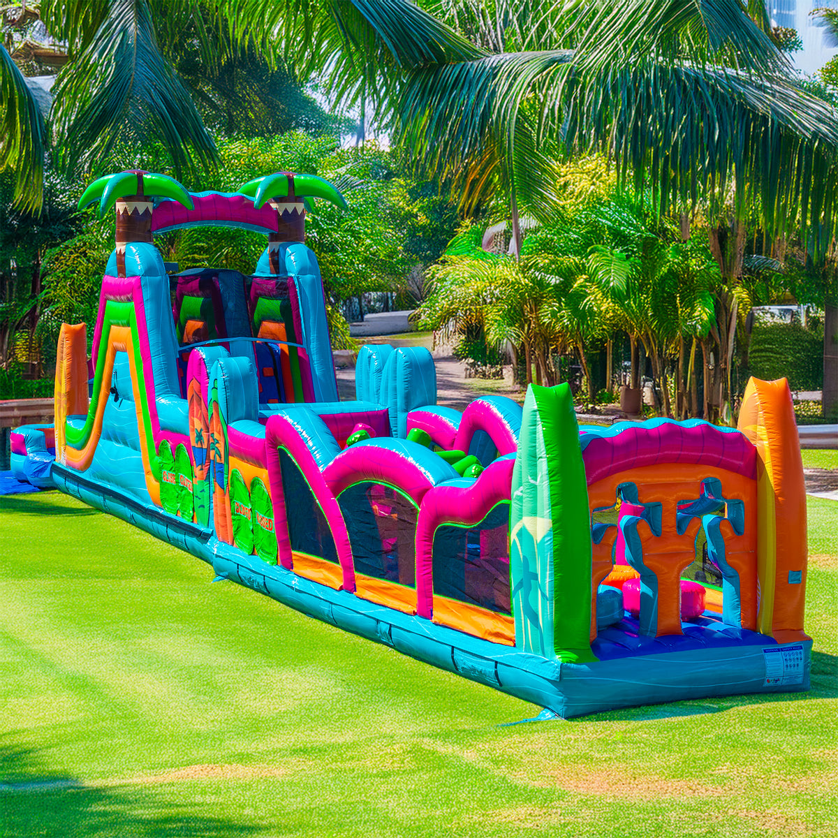 ‼️NEW‼️ 70' Electric Tropics Modular Obstacle Course Wet/ Dry with Wat ...