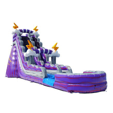 Load image into Gallery viewer, ‼️NEW‼️  20’ Purple Lightning  Inflatable Single lane Water Slide Rental - With Pool