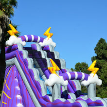 Load image into Gallery viewer, ‼️NEW‼️  20’ Purple Lightning  Inflatable Single lane Water Slide Rental - With Pool
