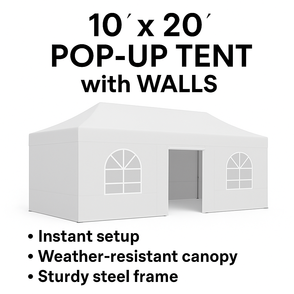 10'X20' Pop Up Tent with Walls