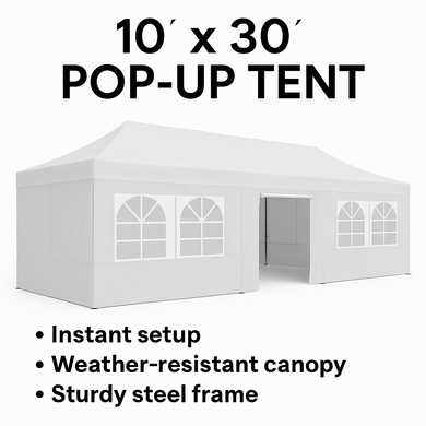 10 X 30 Pop Up Tent WITH WALLS