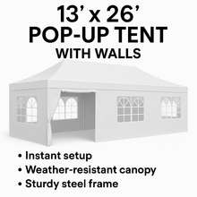 Load image into Gallery viewer, 13&#39; X 26&#39; Pop Up Tent WITH WALLS