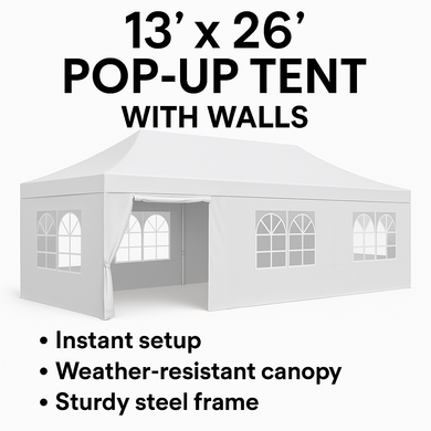 13' X 26' Pop Up Tent WITH WALLS