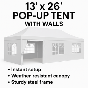 13' X 26' Pop Up Tent WITH WALLS