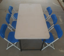 Load image into Gallery viewer, KIDS TABLE AND CHAIRS SET RENTAL (Blue)