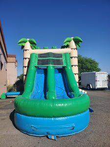 TROPICAL DUAL LANE BOUNCE HOUSE COMBO RENTAL WITH SLIDE.   WET or DRY