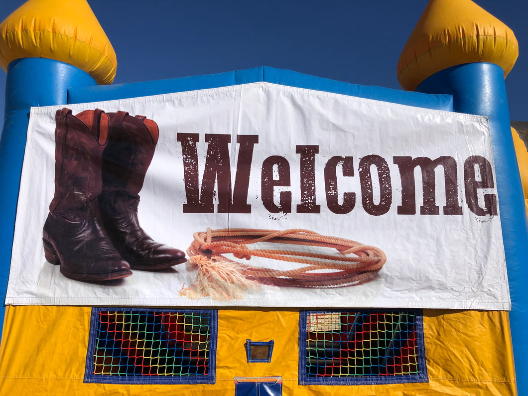 WELCOME RODEO BOUNCE HOUSE BANNER